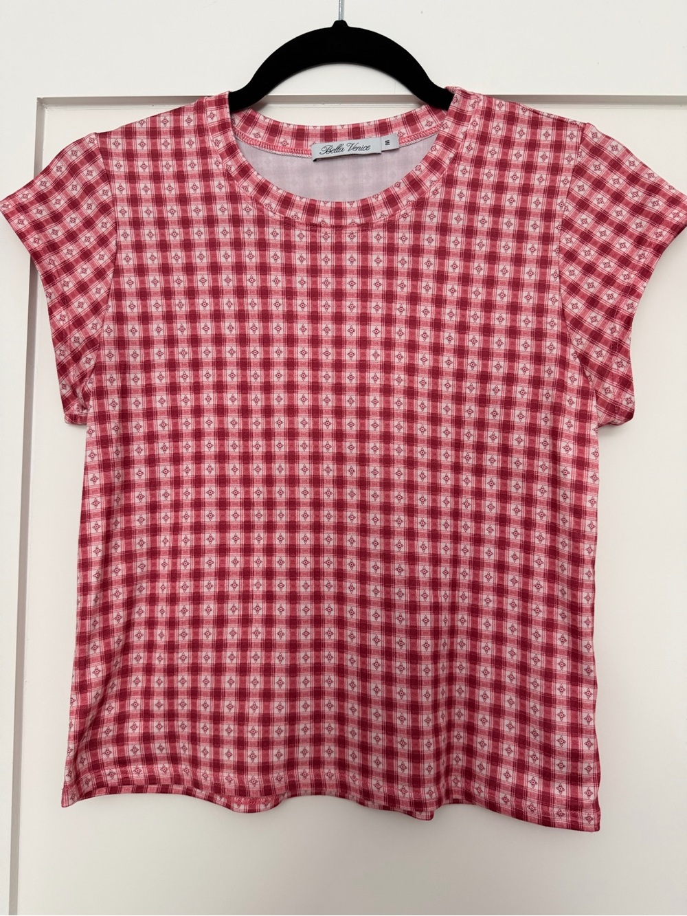 Bella Venice Red Gingham Short Sleeve Tee - Classic Check